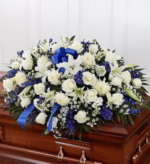 Couronne de cercueil Bleu/Blanc GC-21